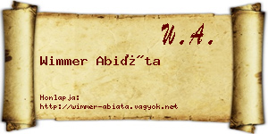 Wimmer Abiáta névjegykártya